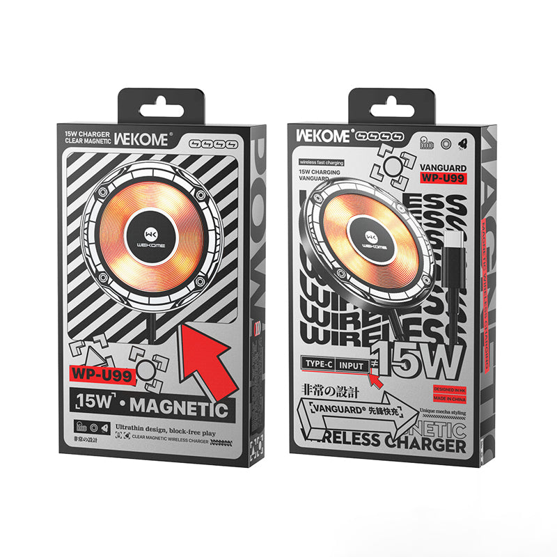 WEKOME WP-U99 Vanguard serija – „MagSafe“ 15W indukcinis įkroviklis (Juodas)