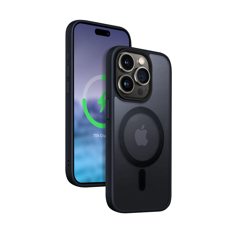 Crong Hybrid Frost MAG dėklas - iPhone 15 Pro MagSafe dėklas (Tamsiai mėlynas)