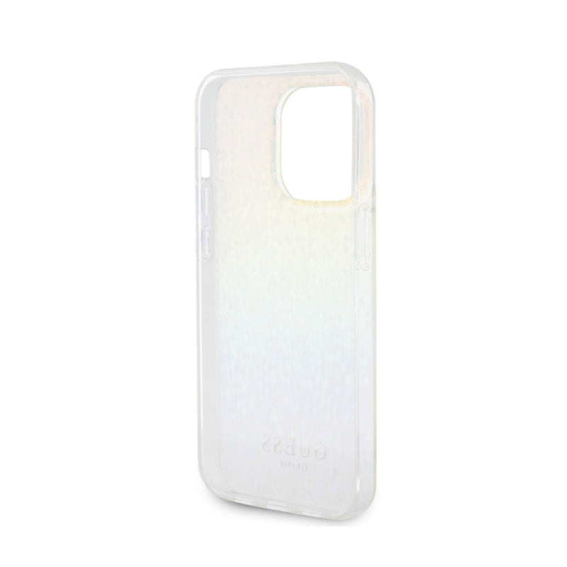 Guess IML Faceted Mirror Disco Iridescent – dėklas iPhone 15 Pro (vaivorykštės spalvos)