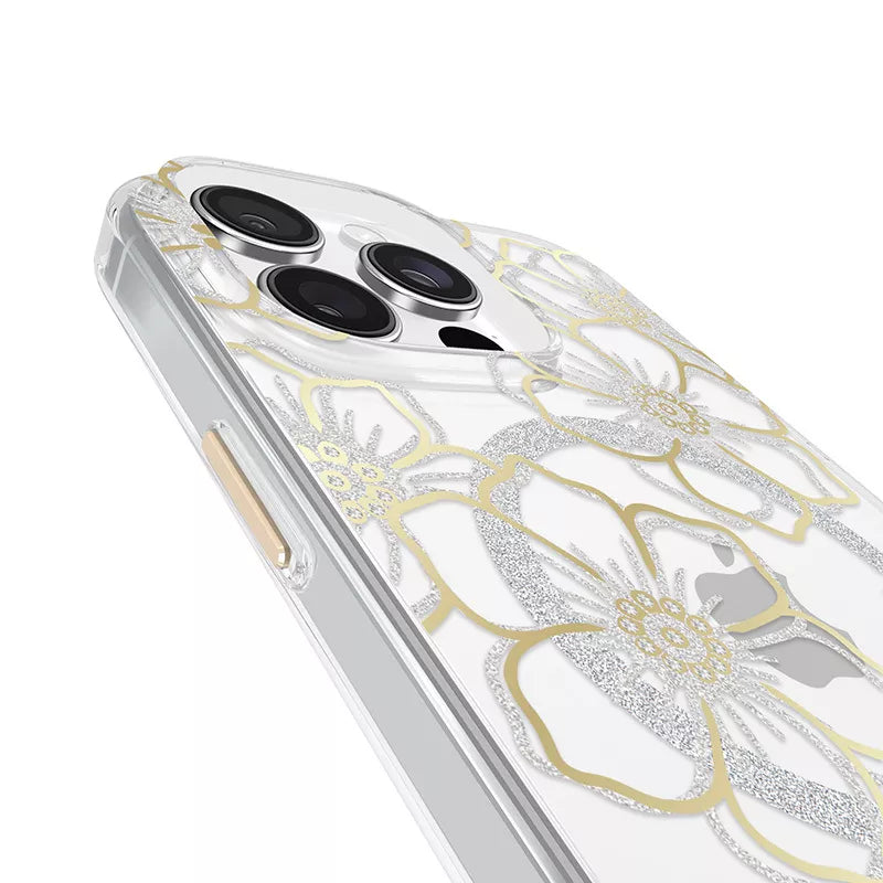 Case-Mate Floral Gems MagSafe – dėklas iPhone 16 Pro Max (auksinis)