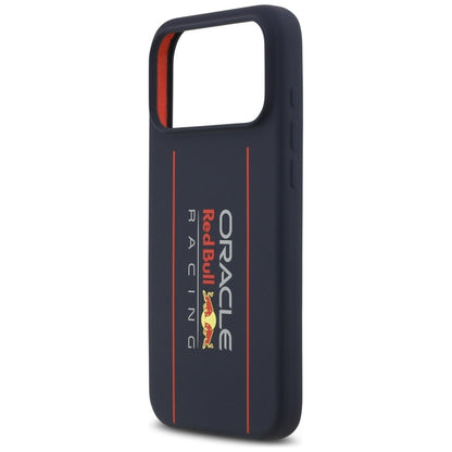 Red Bull Silikoninis Oversize Vertikalus Logotipas MagSafe - iPhone 17 Pro Max dėklas (Tamsiai mėlynas)