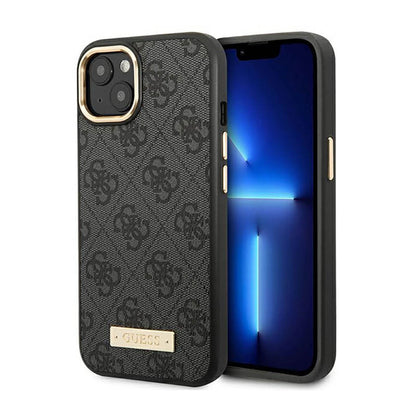 Guess 4G logotipas, MagSafe, dėklas, skirtas iPhone 14 Plus (juodas)