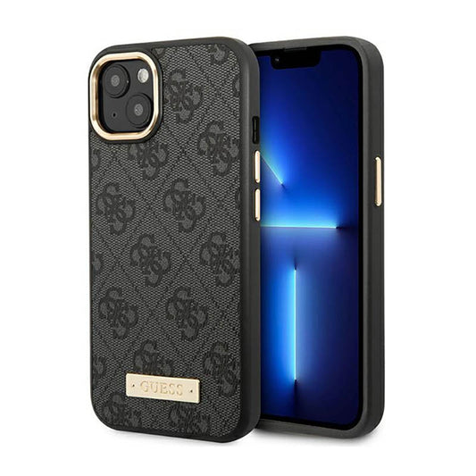 Guess 4G logotipas, MagSafe, dėklas, skirtas iPhone 14 Plus (juodas)