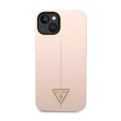 Guess Silicone Triangle Logo – dėklas, skirtas iPhone 14 Plus (rožinis)