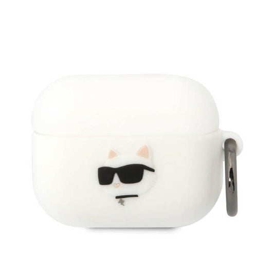 Karl Lagerfeld silikoninis NFT Choupette galvutės 3D – AirPods Pro dėklas (baltas)
