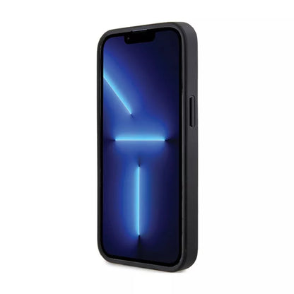 Guess Saffiano MagSafe – dėklas iPhone 13 Pro (juodas)