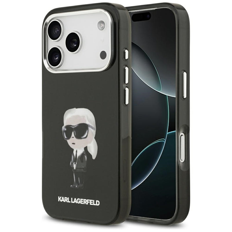 Karl Lagerfeld IML Aquarelle Karl & Logo MagSafe dėklas iPhone 17 Pro (juodas)