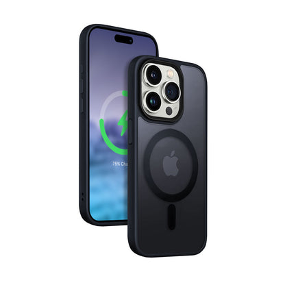 Crong Hybrid Frost MAG dėklas - iPhone 15 Pro MagSafe dėklas (Tamsiai mėlynas)