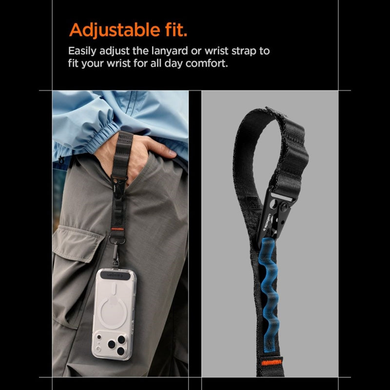 Spigen DA30M Dirželis Per Petį Crossbody – Universalus telefono dirželis / raištis (juodas)