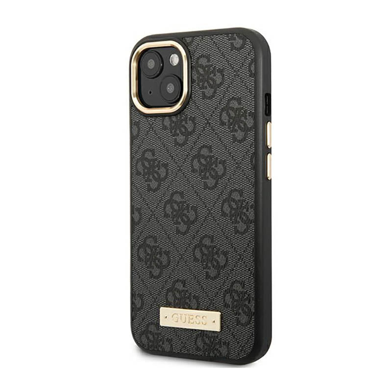Guess 4G logotipas, MagSafe, dėklas, skirtas iPhone 14 Plus (juodas)