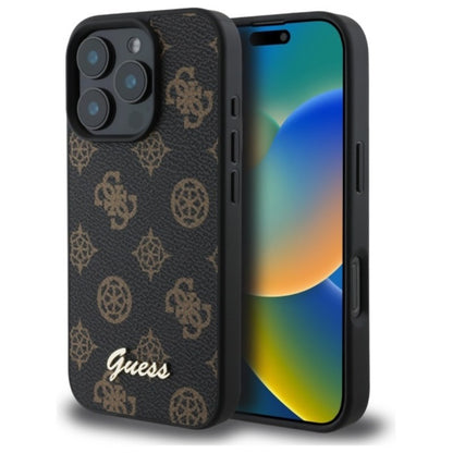 Guess Peony Script MagSafe – dėklas iPhone 16 Pro Max (juodas)