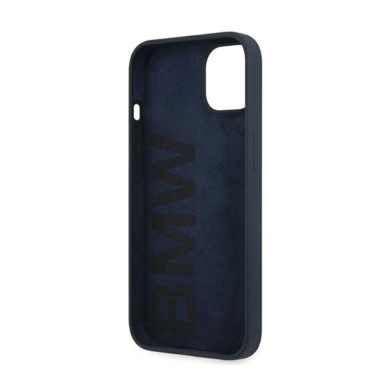 BMW Silicone Signature Llogo - dėklas, skirtas iPhone 13 mini (tamsiai mėlyna)