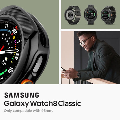 Spigen Liquid Air - Dėklas, skirtas Samsung Galaxy Watch 8 Classic 46 mm (Matinė juoda)