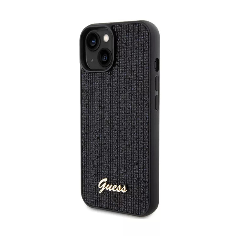 Guess Disco Metal Script - iPhone 14 dėklas (juodas)