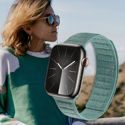Crong Melange - Magnetinis dirželis, skirtas Apple Watch 44/45/46/49 mm (turkio spalvos melange)