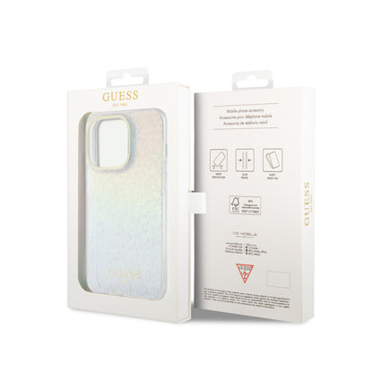 Guess IML Faceted Mirror Disco Iridescent – dėklas iPhone 15 Pro (vaivorykštės spalvos)