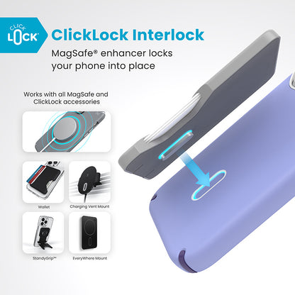 Speck Presidio2 Pro ClickLock & MagSafe – Dėklas iPhone 16 Pro (Ateities levandos / Cassis purpurinė / Balta)