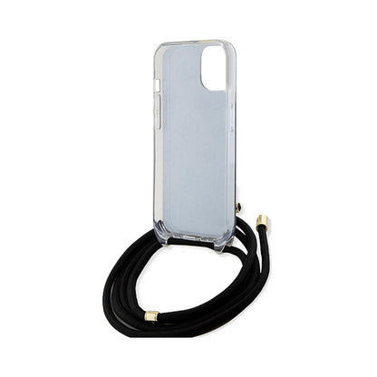 Guess Dirželis per petį ir dėklas iPhone 15 su 4G raštu (Juodas)