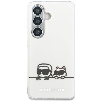 Karl Lagerfeld IML Peekaboo Karl & Choupette MagSafe dėklas, skirtas Samsung Galaxy S26+ (transparent)