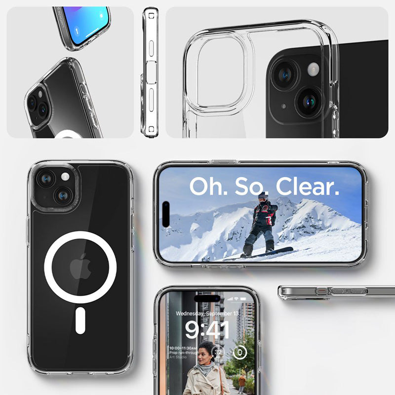 Spigen Ultra Hybrid MagSafe – dėklas, skirtas „iPhone 15“ („White“)