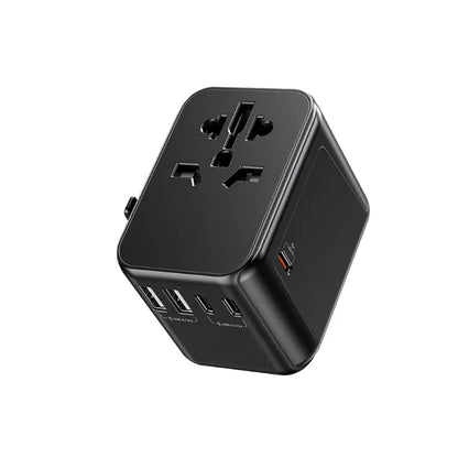 WEKOME WP-U03 Pop Digital Series - EU / UK / US / AU Įkroviklis / Kelioninis Adapteris + 3x USB-C ir 2x USB-A 30W (Juoda)