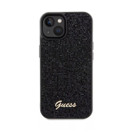 Guess Disco Metal Script - iPhone 14 dėklas (juodas)