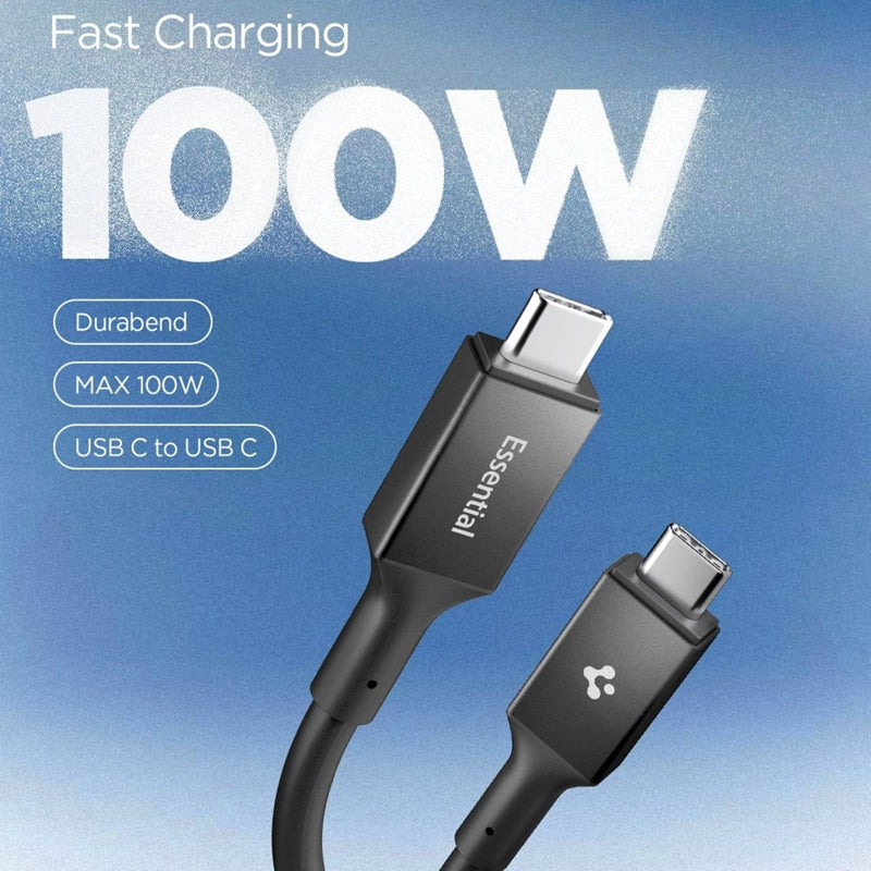 Spigen EB10020CC Essential - USB-C į USB-C PD kabelis 100W 2m (juodas)
