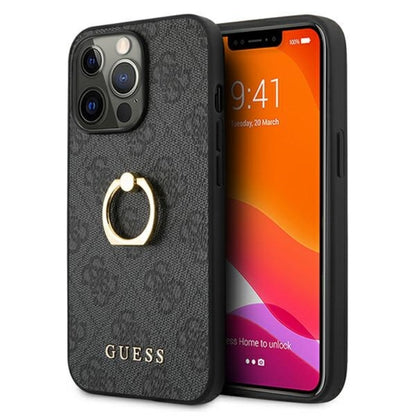 Guess 4G žiedo dėklas – dėklas, skirtas iPhone 13 Pro (pilkas)