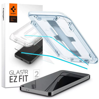 Spigen GLAS.TR EZ FIT 2-Pack – Grūdintas stiklas, skirtas Samsung Galaxy S25 / S24 (2 vnt.)