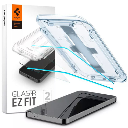 Spigen GLAS.TR EZ FIT 2-Pack – Grūdintas stiklas, skirtas Samsung Galaxy S25 / S24 (2 vnt.)