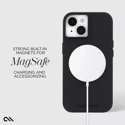 Case-Mate Silicone MagSafe – dėklas, skirtas „iPhone 15“ / „iPhone 14“ / „iPhone 13“ (juoda spalva)