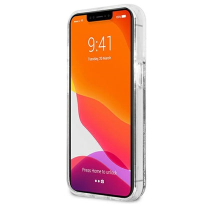 Karl Lagerfeld Liquid Glitter Choupette Fun – „iPhone 13 Pro Max“ dėklas (sidabrinis)