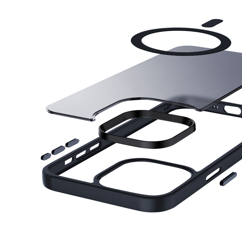 Crong Hybrid Frost MAG dėklas - iPhone 15 Pro MagSafe dėklas (Tamsiai mėlynas)