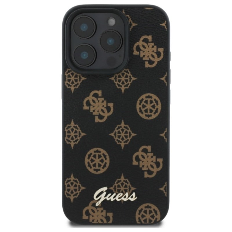 Guess Peony Script MagSafe – dėklas iPhone 16 Pro Max (juodas)