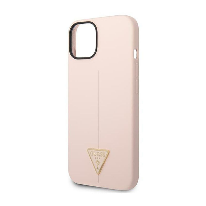 Guess Silicone Triangle Logo – dėklas, skirtas iPhone 14 Plus (rožinis)