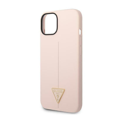Guess Silicone Triangle Logo – dėklas, skirtas iPhone 14 Plus (rožinis)