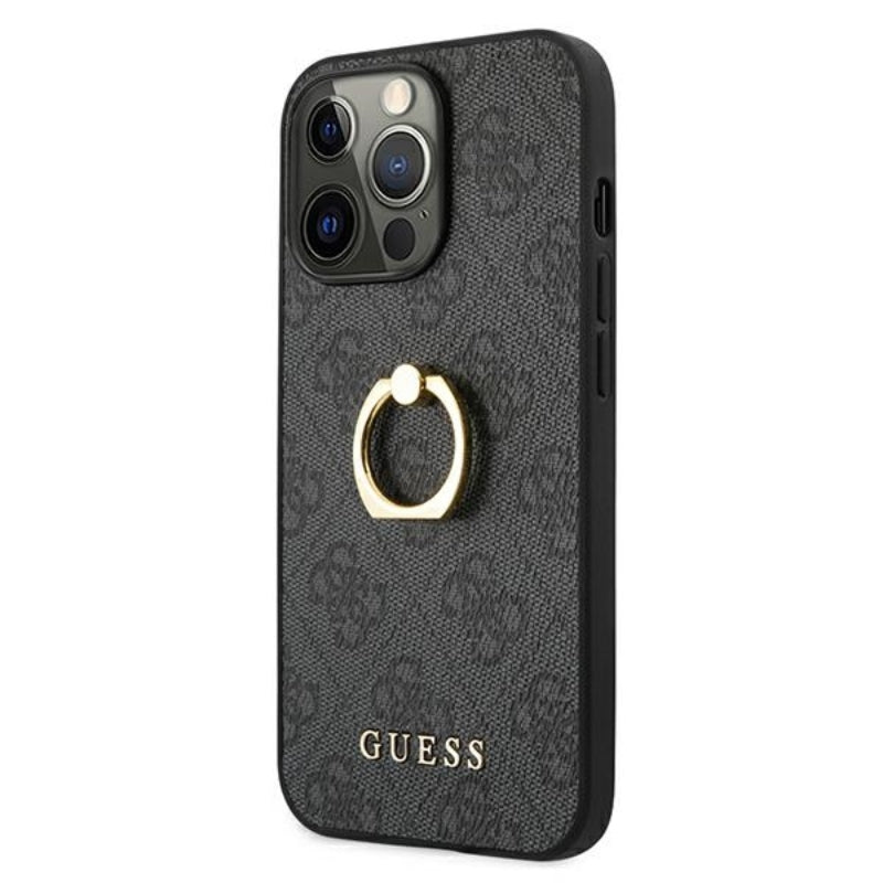 Guess 4G žiedo dėklas – dėklas, skirtas iPhone 13 Pro (pilkas)