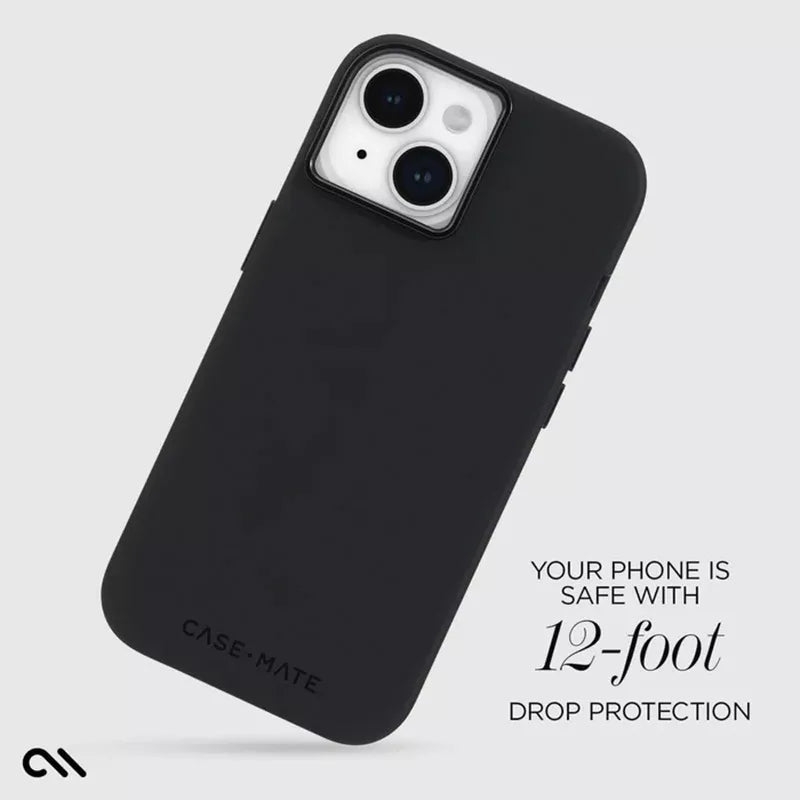Case-Mate Silicone MagSafe – dėklas, skirtas „iPhone 15“ / „iPhone 14“ / „iPhone 13“ (juoda spalva)