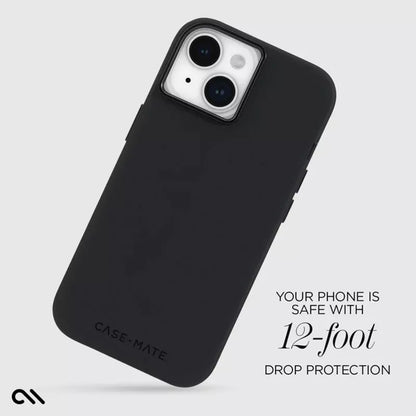 Case-Mate Silicone MagSafe – dėklas, skirtas „iPhone 15“ / „iPhone 14“ / „iPhone 13“ (juoda spalva)