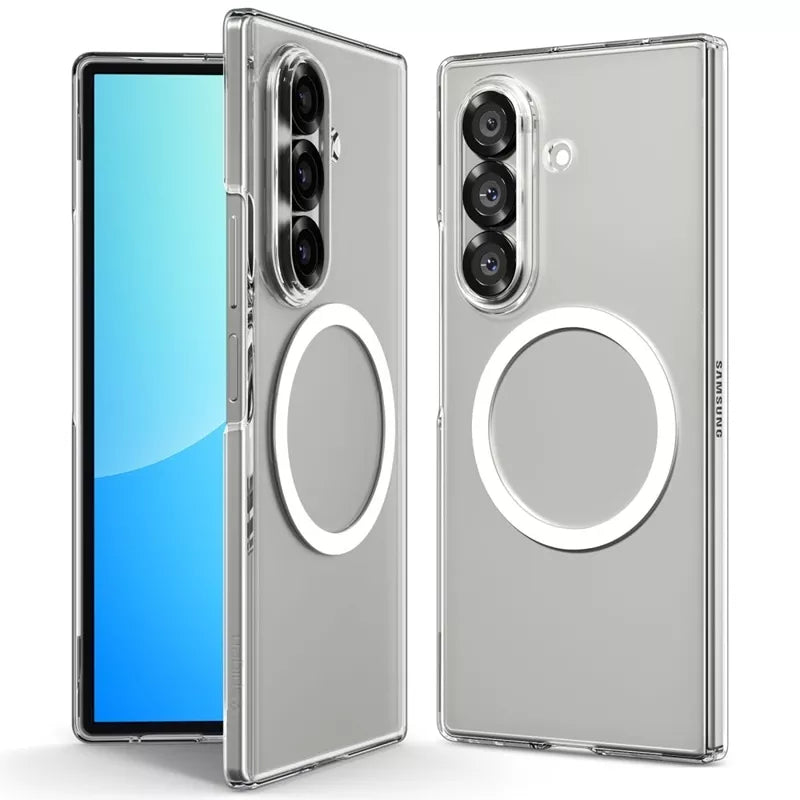Spigen Airskin Mag MagSafe dėklas Samsung Galaxy Z Fold 7 (Skaidrus/Baltas)