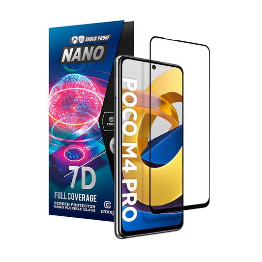 Crong 7D Nano Flexible Glass – pilną dangą apsaugantis hibridinis ekrano apsauga 9H POCO M4 Pro 5G