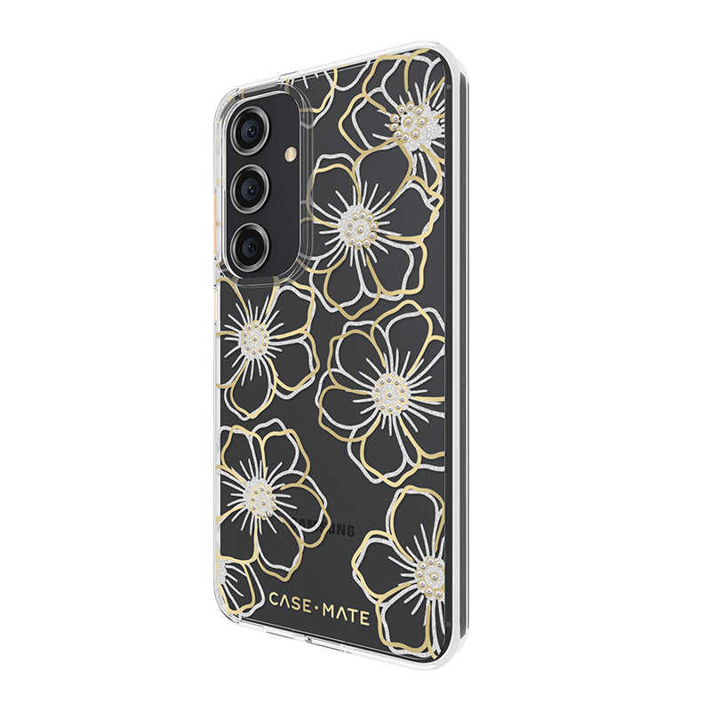 Case-Mate Floral Gems – dėklas, skirtas Samsung Galaxy S24+ (auksinis)