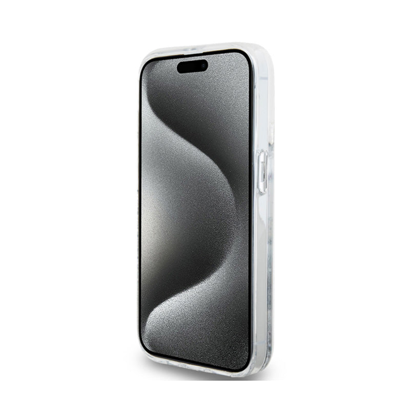 Hello Kitty skystantys blizgučiai Kitty galva – „iPhone 15 Pro“ dėklas (sidabras)