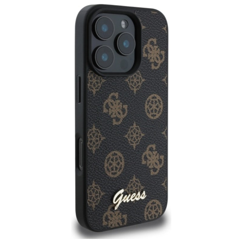 Guess Peony Script MagSafe – dėklas iPhone 16 Pro Max (juodas)
