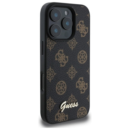 Guess Peony Script MagSafe – dėklas iPhone 16 Pro Max (juodas)