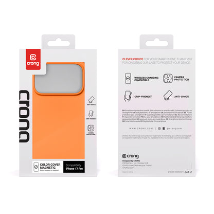 Crong Color Cover Magnetic - MagSafe iPhone 17 Pro dėklas (Oranžinė)
