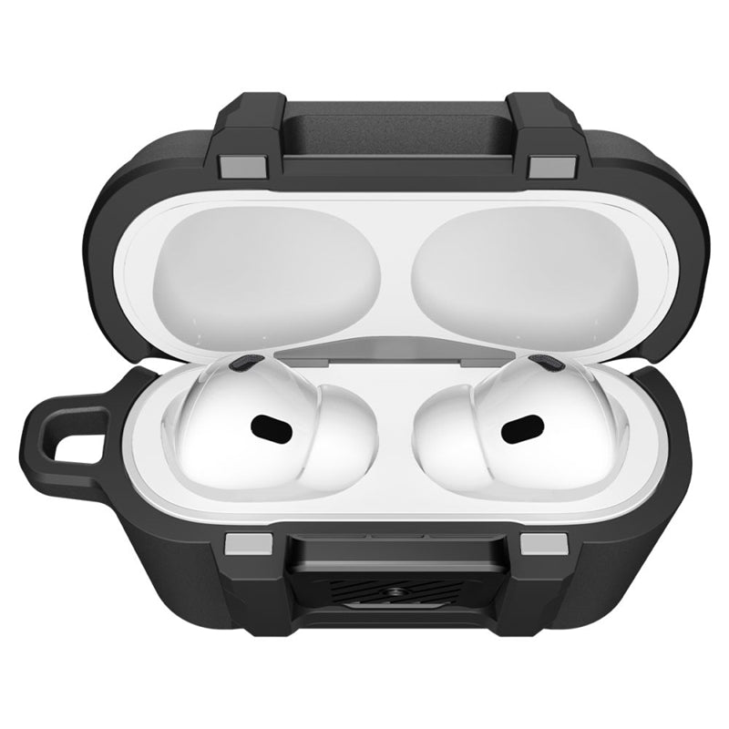 Spigen Lock Fit - Smūgiams atsparus dėklas Apple AirPods Pro 3 (Matinis juodas)