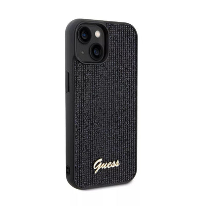Guess Disco Metal Script - iPhone 14 dėklas (juodas)
