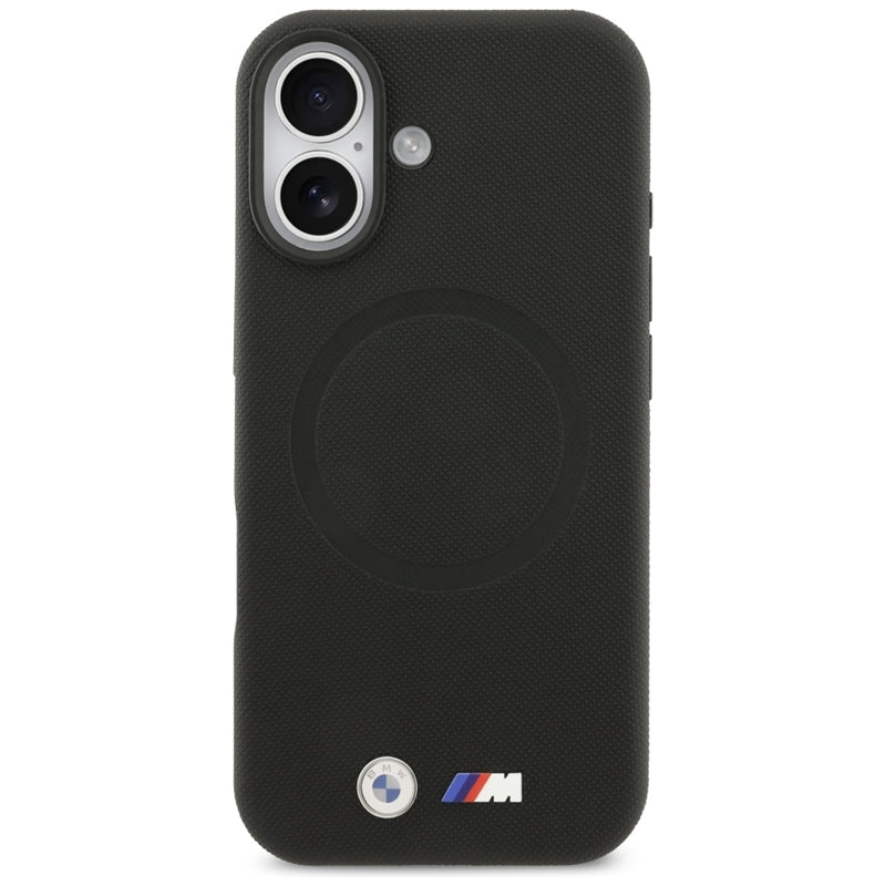 BMW M FW Metal Logo MagSafe dėklas iPhone 17 (juodas)