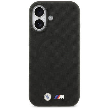 BMW M FW Metal Logo MagSafe dėklas iPhone 17 (juodas)